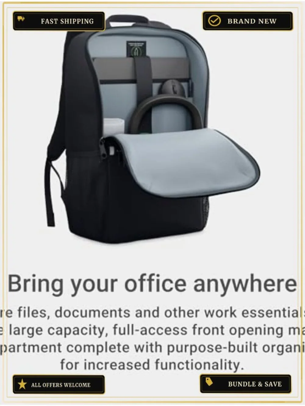 Recycled Polyester Water Resistant Laptop Backpack 16in Work Commute